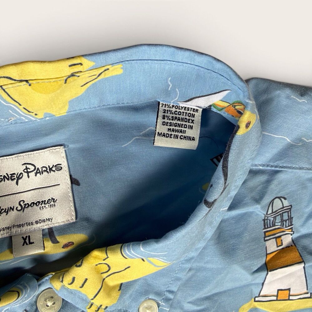 Reyn Spooner Disney Parks Shirt Men XL Old Key West Resort Orange Bird Aloha - Picture 4 of 8